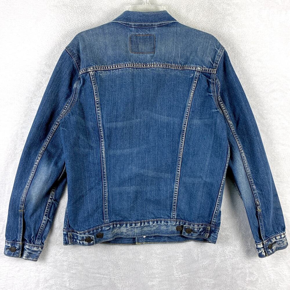 VTG Levis Trucker Jacket Mens L Denim Type 3 Faded Distressed Whiskered 72334 - Picture 4 of 14